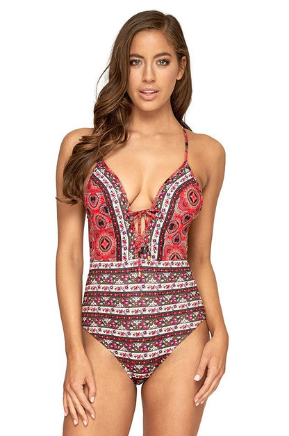 Printed women's one-piece swimsuit - L&M LIFE PRODUCTS