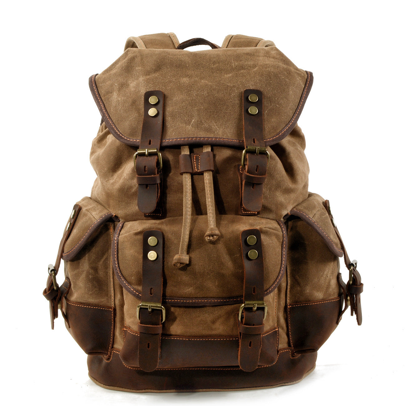 Canvas stitching leather mountaineering bag - L&M LIFE PRODUCTS