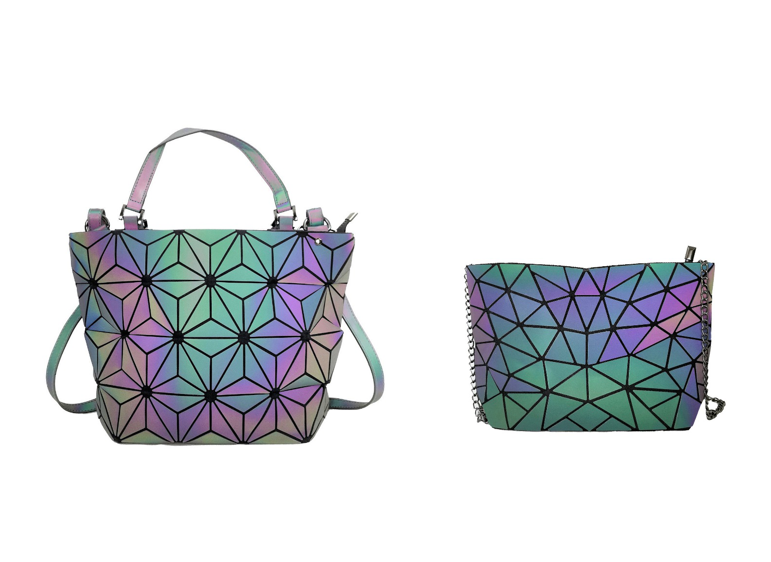 Luminous Makeup Bag Lattice Design Geometric Bag - L&M LIFE PRODUCTS