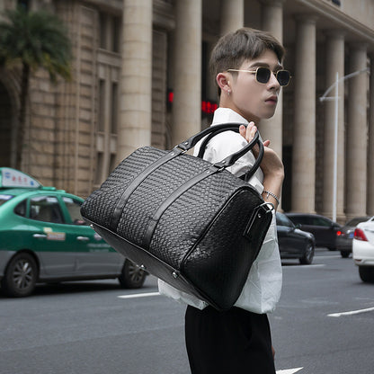 Spot spring new European and American style neutral travel bag business portable big bag solid color single shoulder hand-woven bag - L&M LIFE PRODUCTS