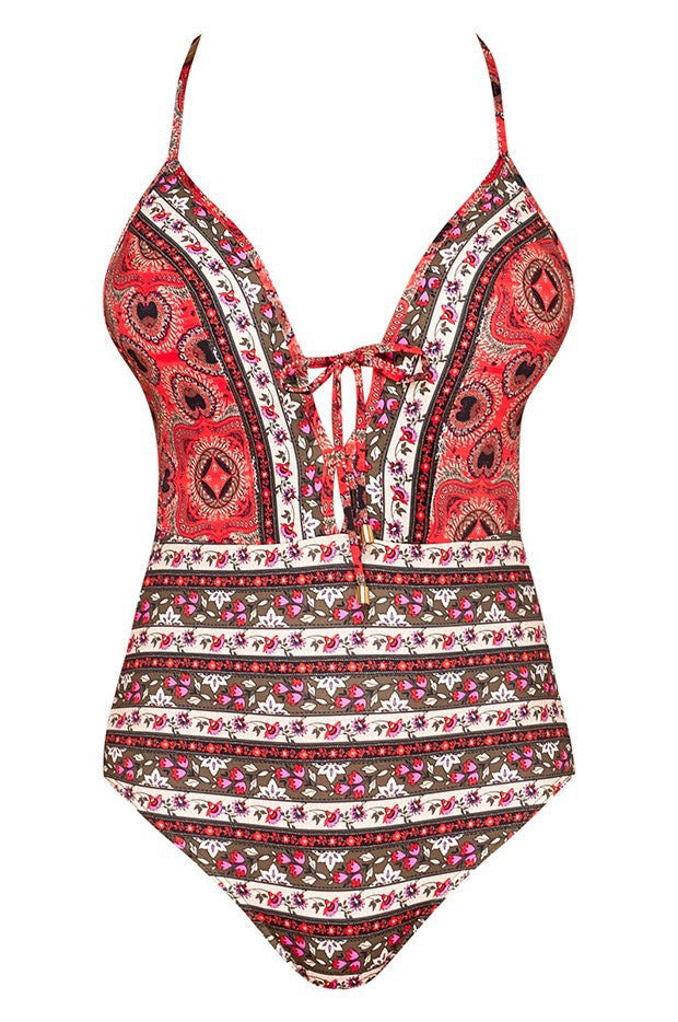 Printed women's one-piece swimsuit - L&M LIFE PRODUCTS