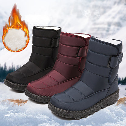 Winter Fabric Casual Cotton Shoes Mid-tube Artificial Wool Plus Velvet Thick Snow Boots - L&M LIFE PRODUCTS