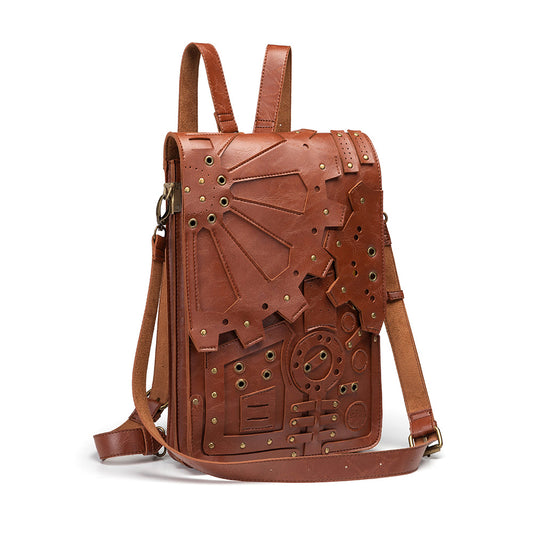 Vintage Gothic Steampunk Gear Shoulder Bag Backpack - L&M LIFE PRODUCTS