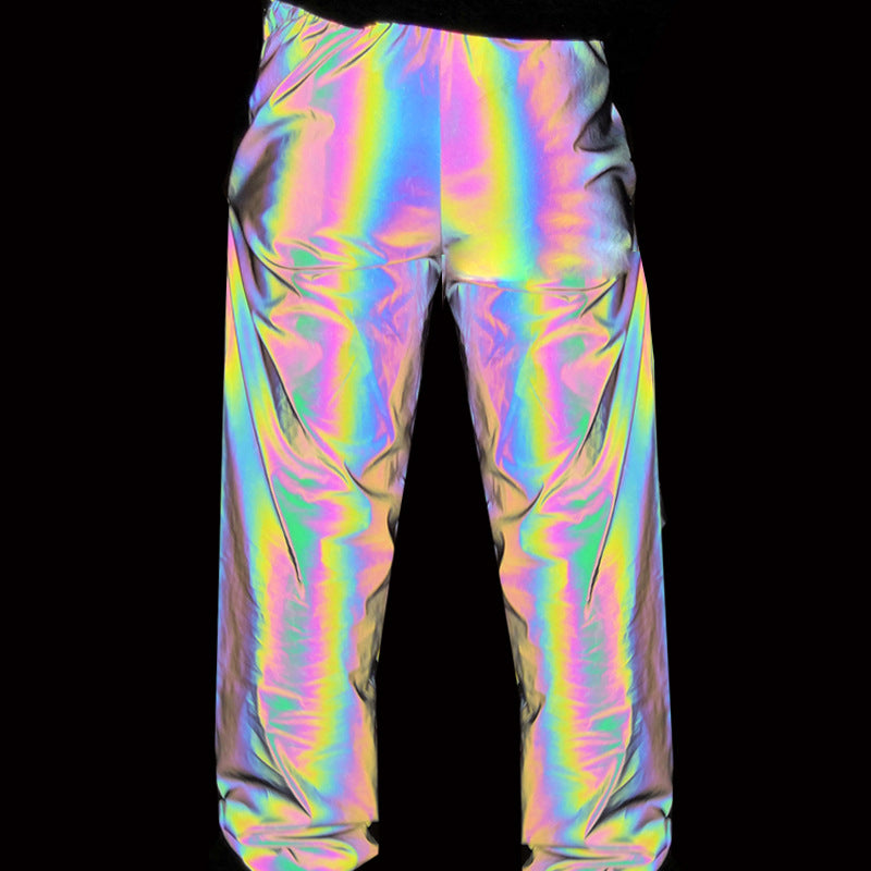 Men Autumn Winter Seven Colored Night Reflective Pants Street Dance Jogger Pants Unisex Couple Hip Hop Punk Trousers - L&M LIFE PRODUCTS