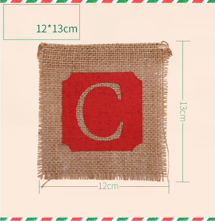 Merry Christmas sackcloth flag Christmas banner Christmas banner decoration - L&M LIFE PRODUCTS