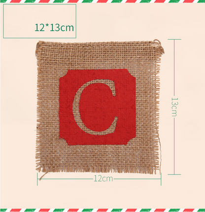 Merry Christmas sackcloth flag Christmas banner Christmas banner decoration - L&M LIFE PRODUCTS