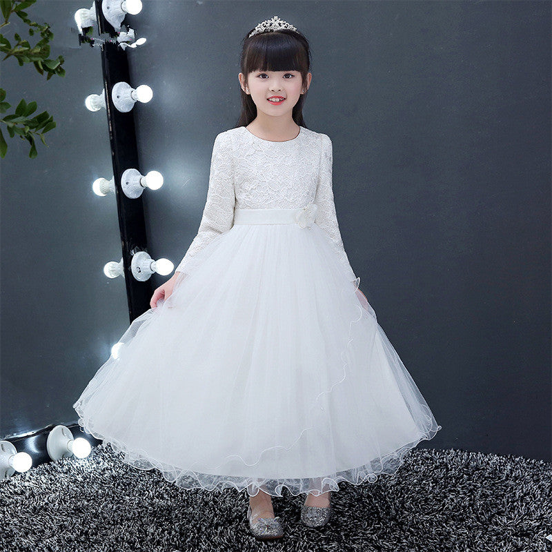Long Sleeve Wedding Princess Dress Girls Dress Children Dress Skirt Piano Flower Girl Dress Female Qiu Dongkuan - L&M LIFE PRODUCTS