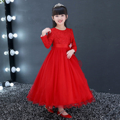 Long Sleeve Wedding Princess Dress Girls Dress Children Dress Skirt Piano Flower Girl Dress Female Qiu Dongkuan - L&M LIFE PRODUCTS