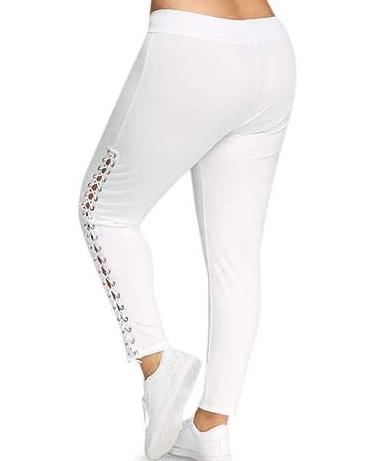 Stretchy  Plus Size Ripped Leggings - L&M LIFE PRODUCTS