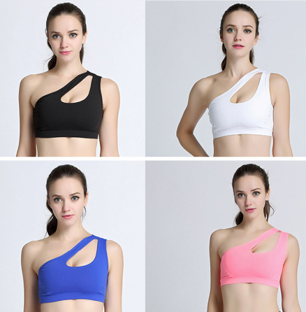One-shoulder beauty back sports bra sports fitness yoga underwear gathered bra new sexy underwear - L&M LIFE PRODUCTS
