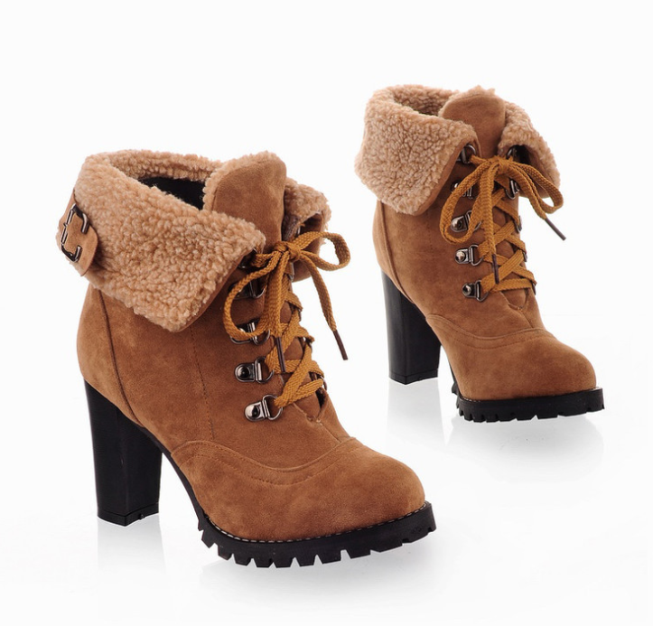 High-heeled scrub short boots - L&M LIFE PRODUCTS