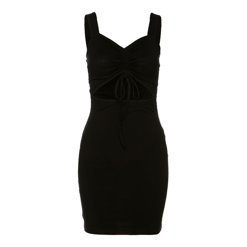 Sexy Dress Backless Slit Hem Elegant Party Straps Solid Fit Dress - L&M LIFE PRODUCTS