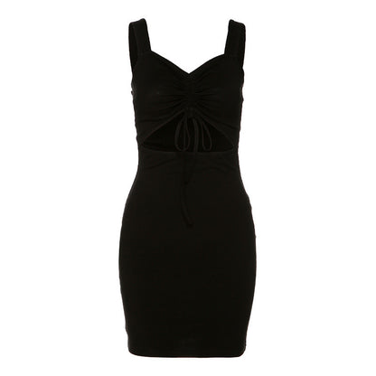Sexy Dress Backless Slit Hem Elegant Party Straps Solid Fit Dress - L&M LIFE PRODUCTS