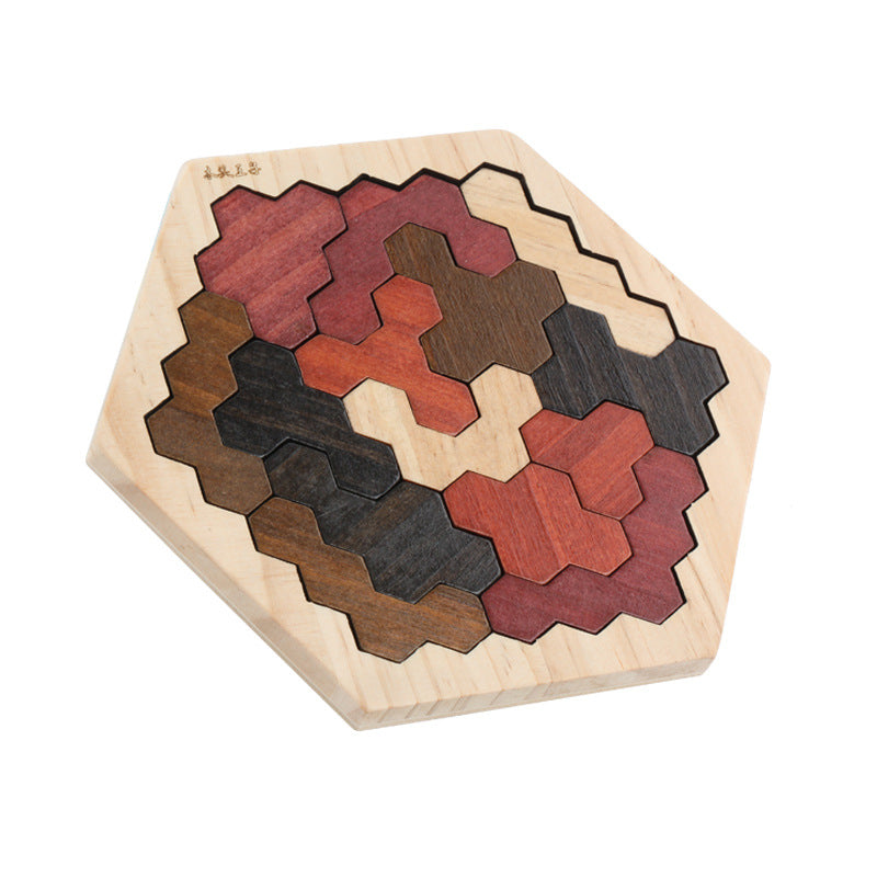 Wooden Hexagonal Geometric Puzzle - L&M LIFE PRODUCTS