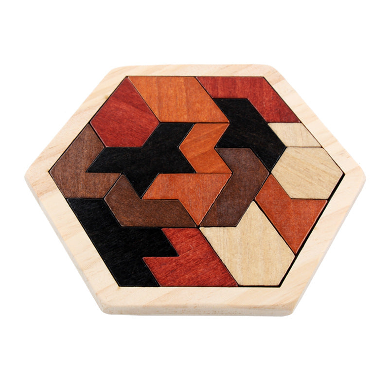 Wooden Hexagonal Geometric Puzzle - L&M LIFE PRODUCTS