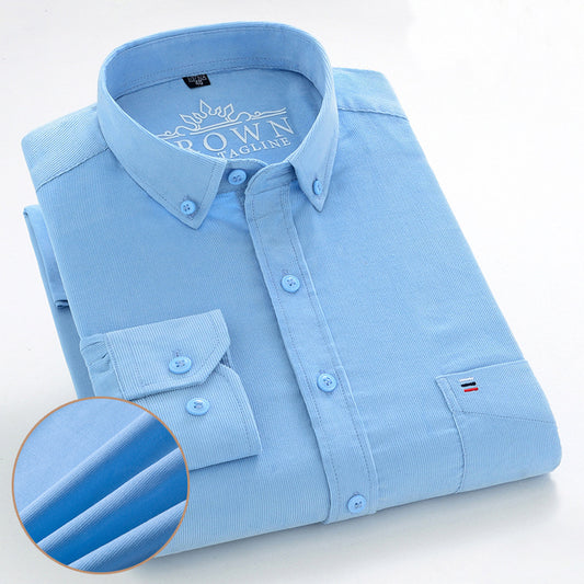 Men's Cotton Corduroy Long Sleeve Shirt Business Slim Casual - L&M LIFE PRODUCTS
