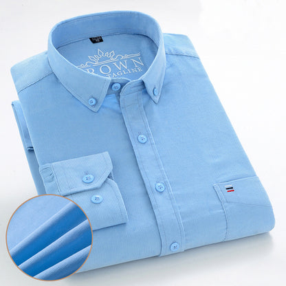 Men's Cotton Corduroy Long Sleeve Shirt Business Slim Casual - L&M LIFE PRODUCTS