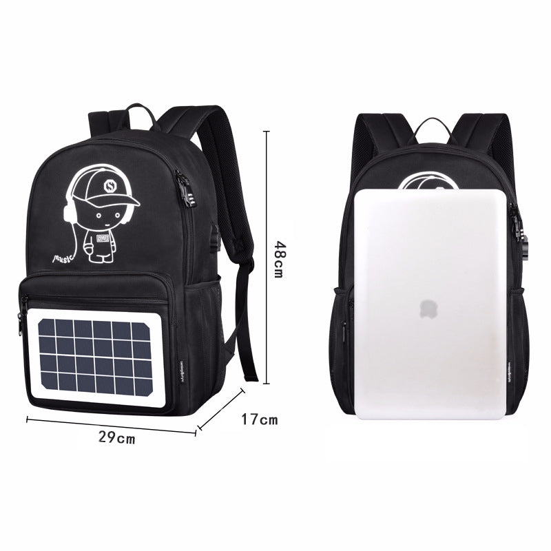 Fashion Backpack Solar Powered Charging Backpack Waterproof Oxford Large School Backpack for Teenagers Schoolbag Trend - L&M LIFE PRODUCTS