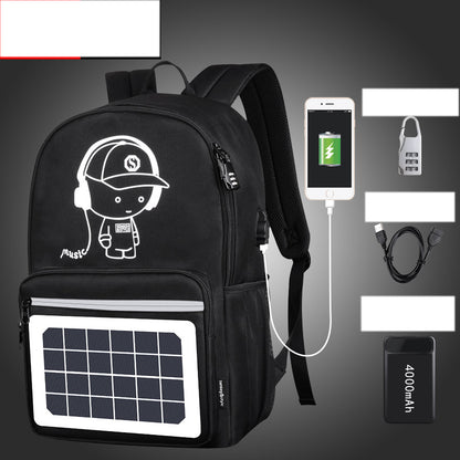 Fashion Backpack Solar Powered Charging Backpack Waterproof Oxford Large School Backpack for Teenagers Schoolbag Trend - L&M LIFE PRODUCTS