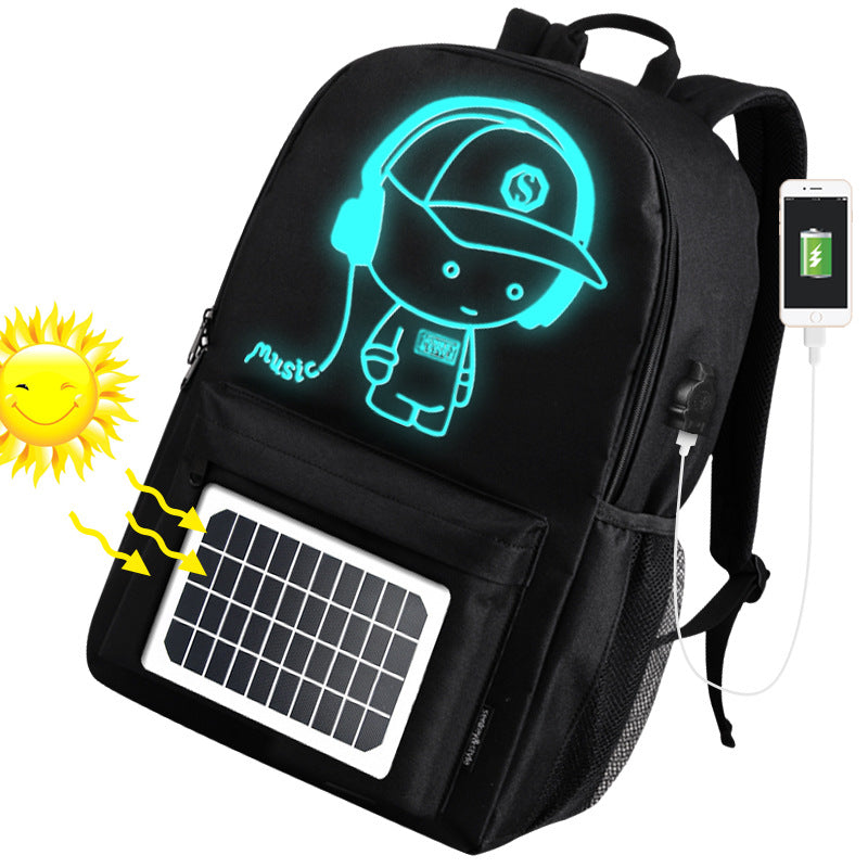 Fashion Backpack Solar Powered Charging Backpack Waterproof Oxford Large School Backpack for Teenagers Schoolbag Trend - L&M LIFE PRODUCTS