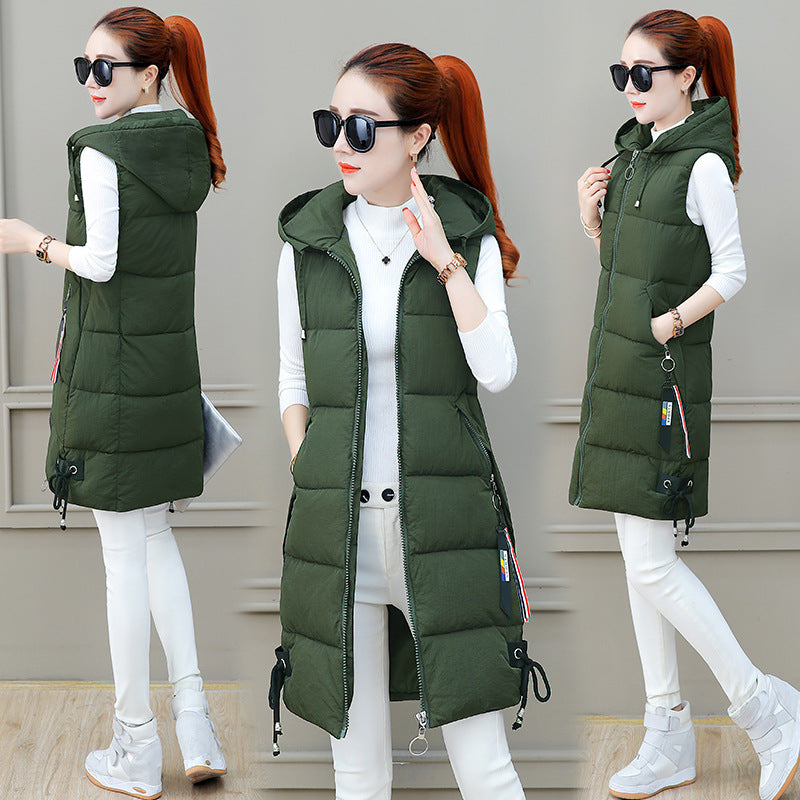 Slim Mid-length Down Cotton Vest Jacket - L&M LIFE PRODUCTS