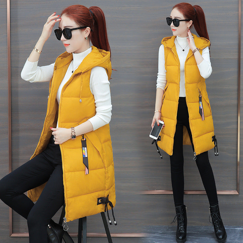 Slim Mid-length Down Cotton Vest Jacket - L&M LIFE PRODUCTS