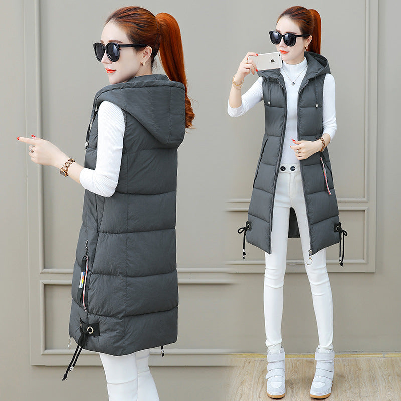 Slim Mid-length Down Cotton Vest Jacket - L&M LIFE PRODUCTS