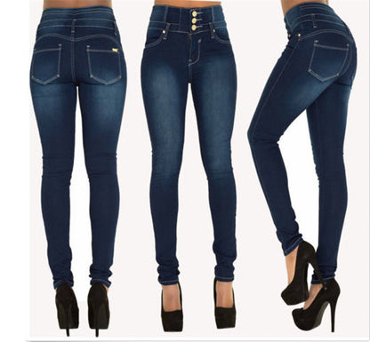 Fashion Elastic High Waist Jeans Women Pencil - L&M LIFE PRODUCTS