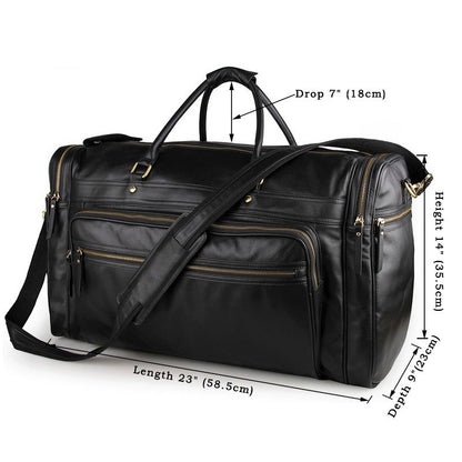 High-Capacity Leather Travel Bag In The First Layer Of Cowhide - L&M LIFE PRODUCTS