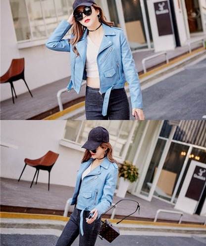 Leather Jacket Korean Style Slim Motorcycle Leather Jacket - L&M LIFE PRODUCTS