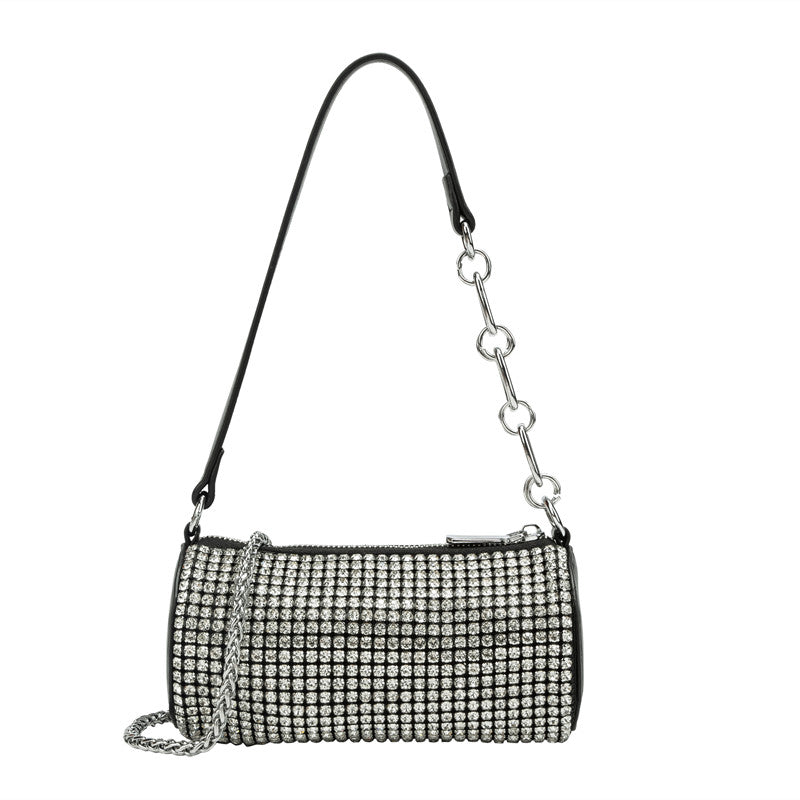 Diamond-studded Cylindrical Bag Women's Shoulder Messenger Handbag - L&M LIFE PRODUCTS