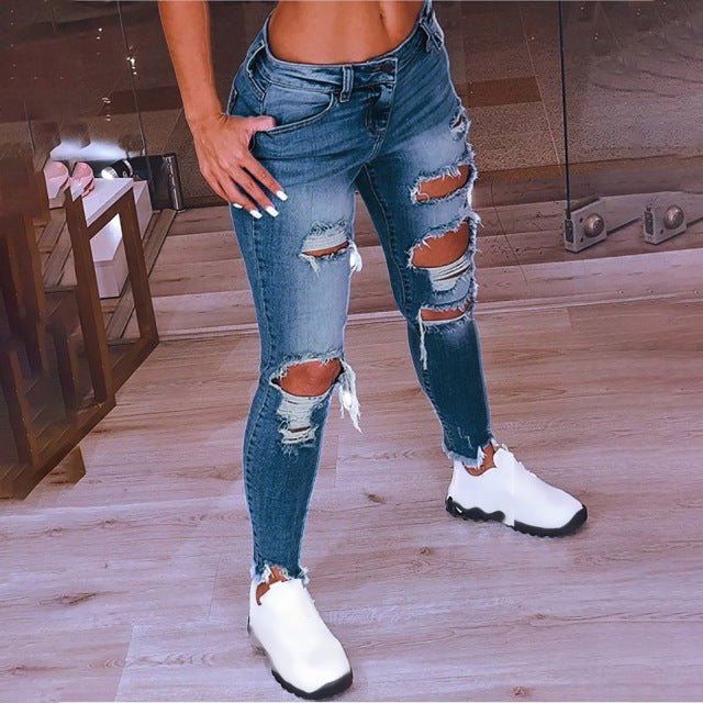 Street Style Sexy Ripped Jeans For Women - L&M LIFE PRODUCTS