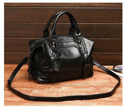 Shoulder Messenger Portable Boston Bag Single Shoulder Bag Soft Leather Trendy Bag - L&M LIFE PRODUCTS