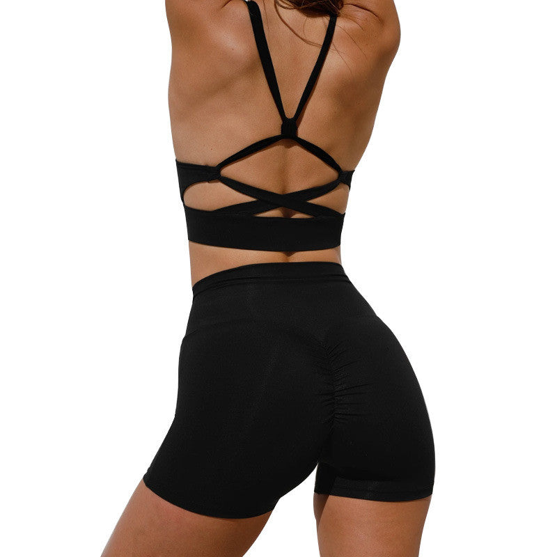 Women's Fitness Yoga Wear Vest Shorts Suit - L&M LIFE PRODUCTS