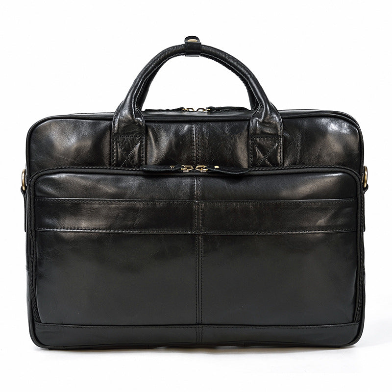 Vintage Men's Briefcase Genuine Leather Business Commuter Bag Crazy Horse Leather - L&M LIFE PRODUCTS