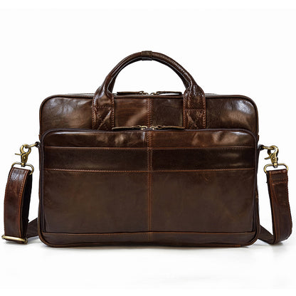 Vintage Men's Briefcase Genuine Leather Business Commuter Bag Crazy Horse Leather - L&M LIFE PRODUCTS