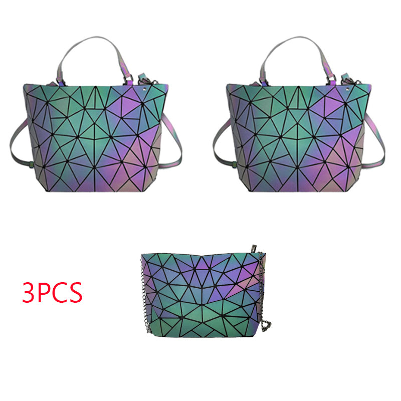 Luminous Makeup Bag Lattice Design Geometric Bag - L&M LIFE PRODUCTS