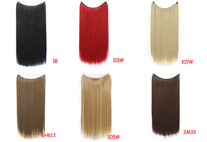 Straight And Curly Hair High Temperature Silk Fish Line Hair Extension Piece - L&M LIFE PRODUCTS