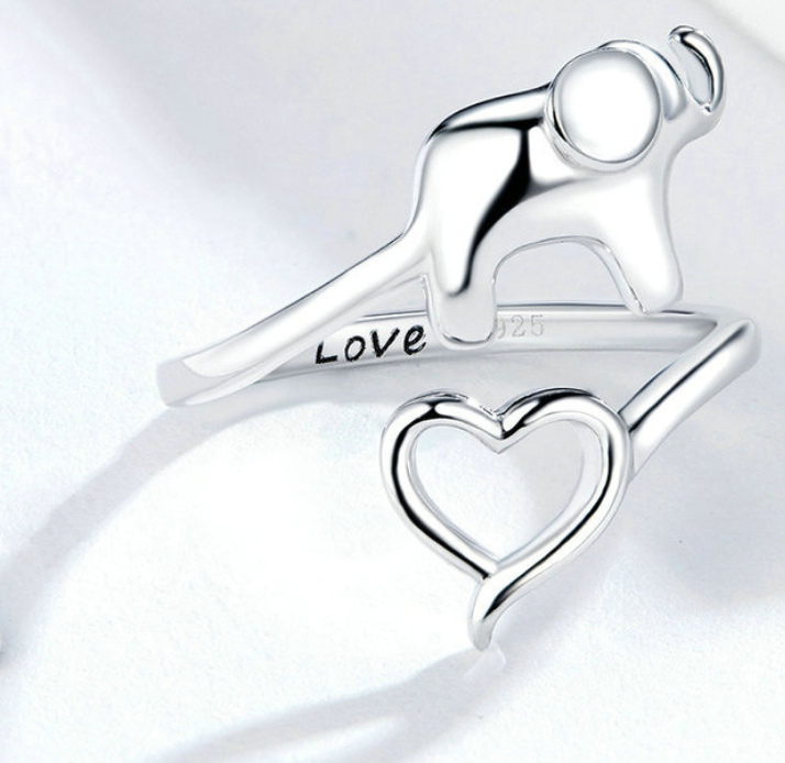 Cute animal heart shaped sterling silver ring - L&M LIFE PRODUCTS