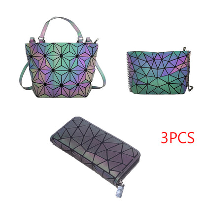 Luminous Makeup Bag Lattice Design Geometric Bag - L&M LIFE PRODUCTS