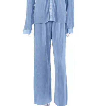 New Autumn And Winter Pleated Shirt  Pleated Trousers Suit - L&M LIFE PRODUCTS