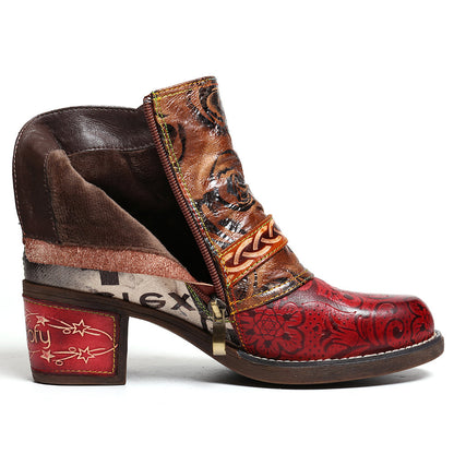 Snake print women's leather boots - L&M LIFE PRODUCTS