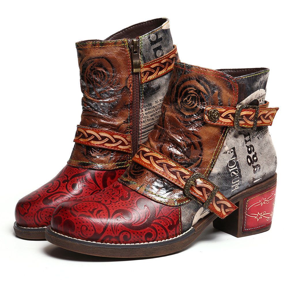 Snake print women's leather boots - L&M LIFE PRODUCTS