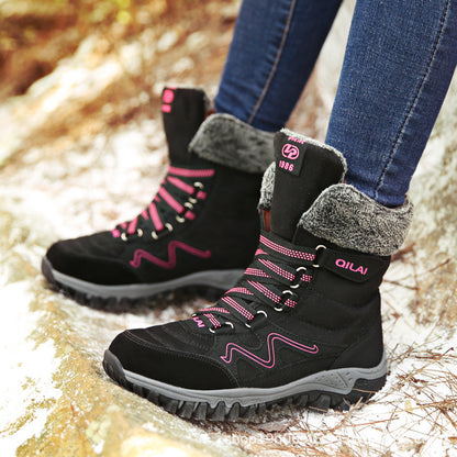 Women Ankle Boots Winter Shoes Woman Snow Boots Mother Warm Shoes Lace Up - L&M LIFE PRODUCTS