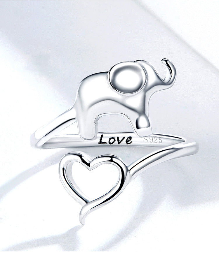 Cute animal heart shaped sterling silver ring - L&M LIFE PRODUCTS