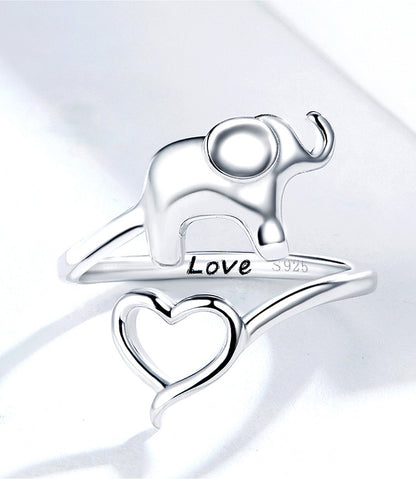 Cute animal heart shaped sterling silver ring - L&M LIFE PRODUCTS