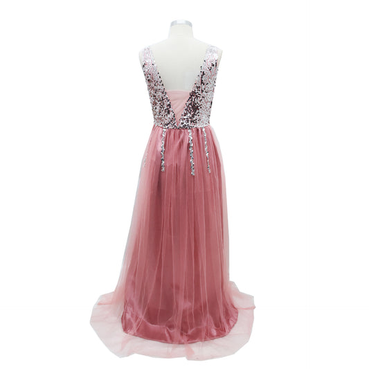 Sexy deep V gown dress - L&M LIFE PRODUCTS