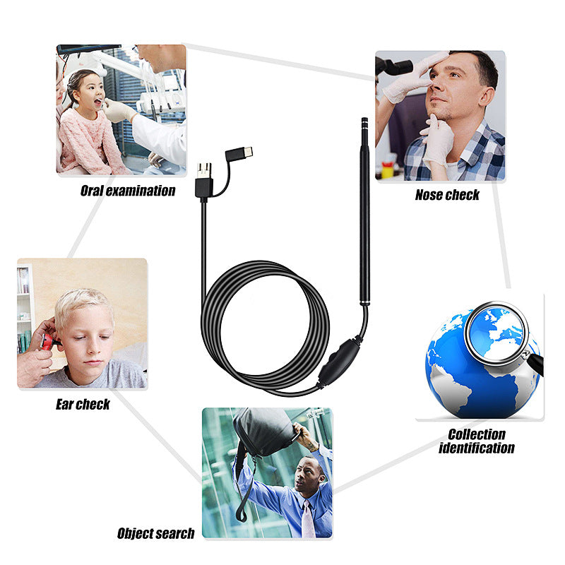 Three-in-one Ear Spoon Endoscope 1.3 Million High-definition Otoscope - L&M LIFE PRODUCTS