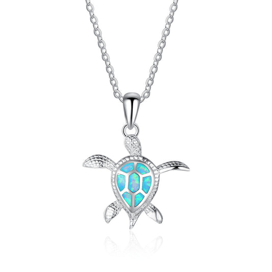 Trendy fashion upscale cute little turtle Opel beach sterling silver pendant - L&M LIFE PRODUCTS