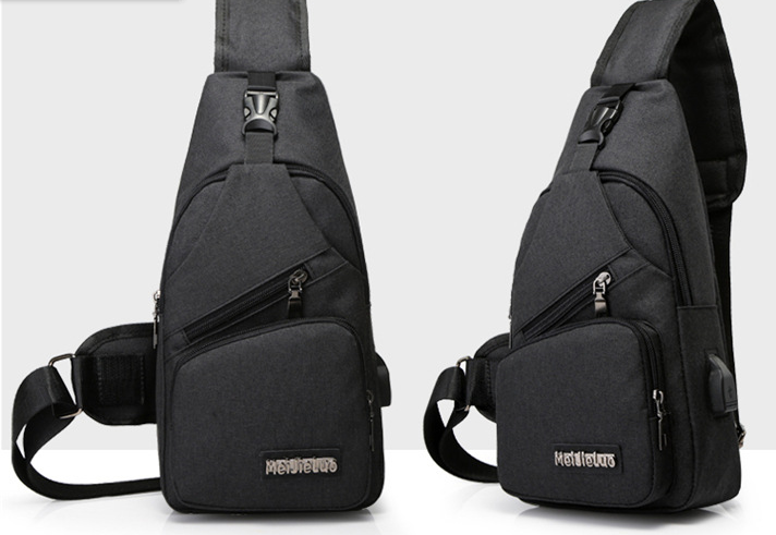 New shoulder bag men's charging bag sports men's usb chest bag outdoor diagonal package - L&M LIFE PRODUCTS